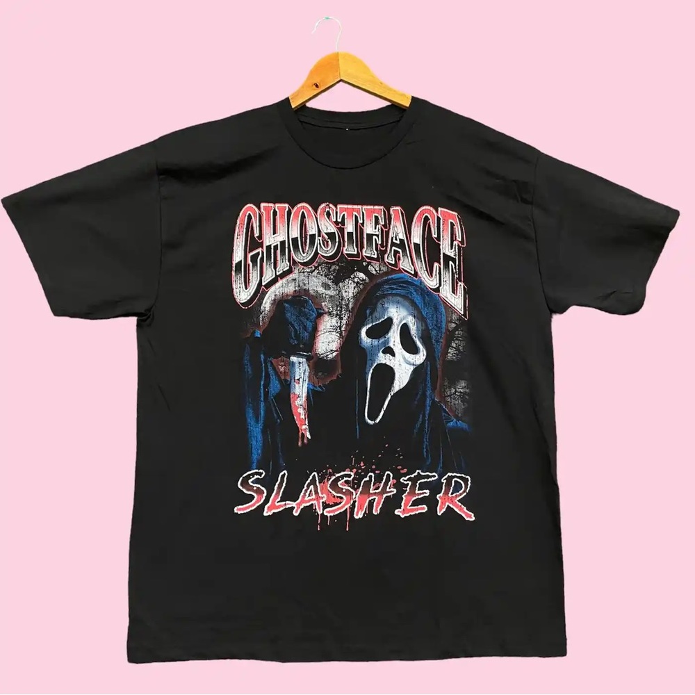 NIP L Unisex Scream Ghostface Slasher Horror Graphic tee. 100% cotton.
